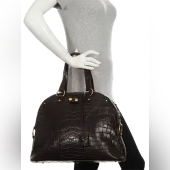 YSL XL Muse bag croc alligator Matt black NEW wtag - Picture 9 of 9